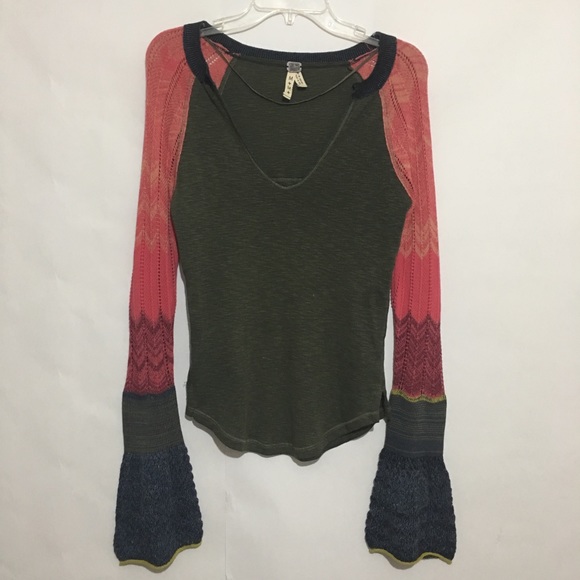 Free People Sunshine Thermal Miss Flare Sleeve, size M, runs small. - Picture 3 of 8